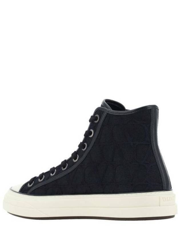 Toile Iconographe Total Loop High Top Sneakers Black - VALENTINO - BALAAN 3