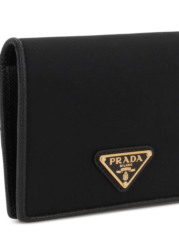 Logo Leather Half Wallet Black - PRADA - BALAAN 5