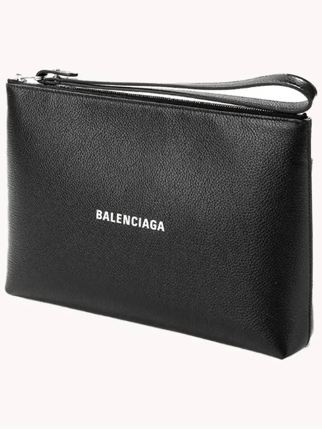 Logo Strap Cash Clutch Bag Black - BALENCIAGA - BALAAN.