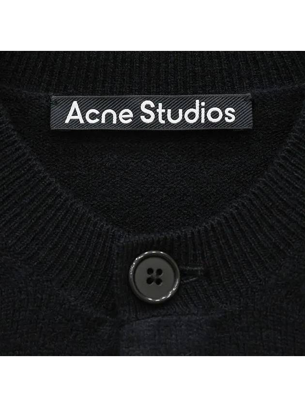 Face Patch Crop Cardigan Black - ACNE STUDIOS - BALAAN 3