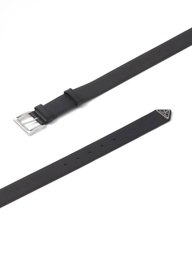 Saffiano Leather Belt Black - PRADA - BALAAN 4