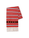 Striped Fringe Muffler Red - MARNI - BALAAN 1