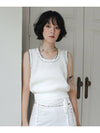 Linen Knit Vest Stitched by Hand IVORY women s top - RUBATI - BALAAN 4