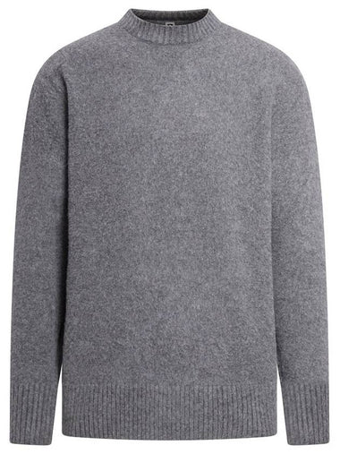 OAMC Men's Stone Grey Logo Print Wool Jumper Size X Small - OAMC - BALAAN 1