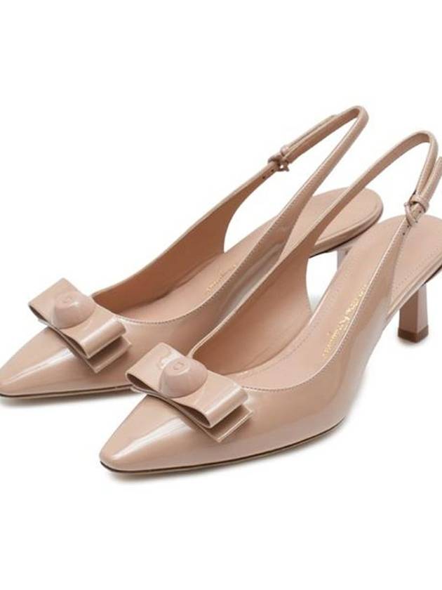 Vara Bowl Patton Leather Slingback Heels Amaretti - SALVATORE FERRAGAMO - BALAAN 3