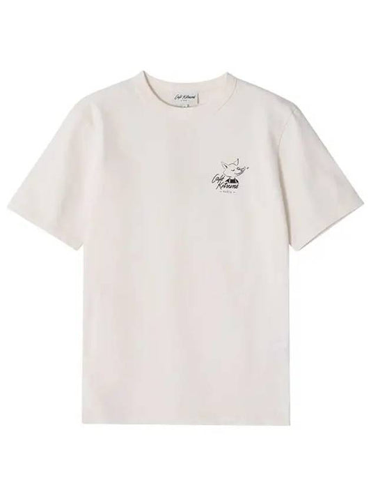 Cafe Kitsune Barista Fox Print Short Sleeve T-Shirt Beige - MAISON KITSUNE - BALAAN 2