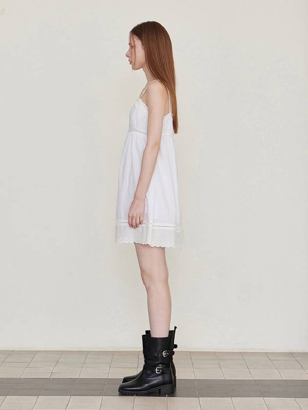 Lace Slip Mini Dress White - LESEIZIEME - BALAAN 7