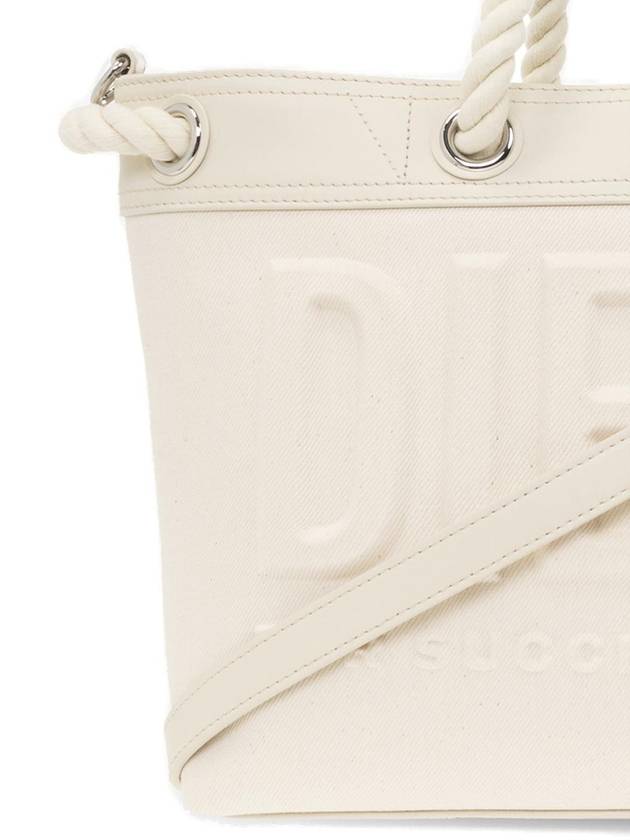 Rope Handle Medium Denim Tote Bag White - DIESEL - BALAAN 5