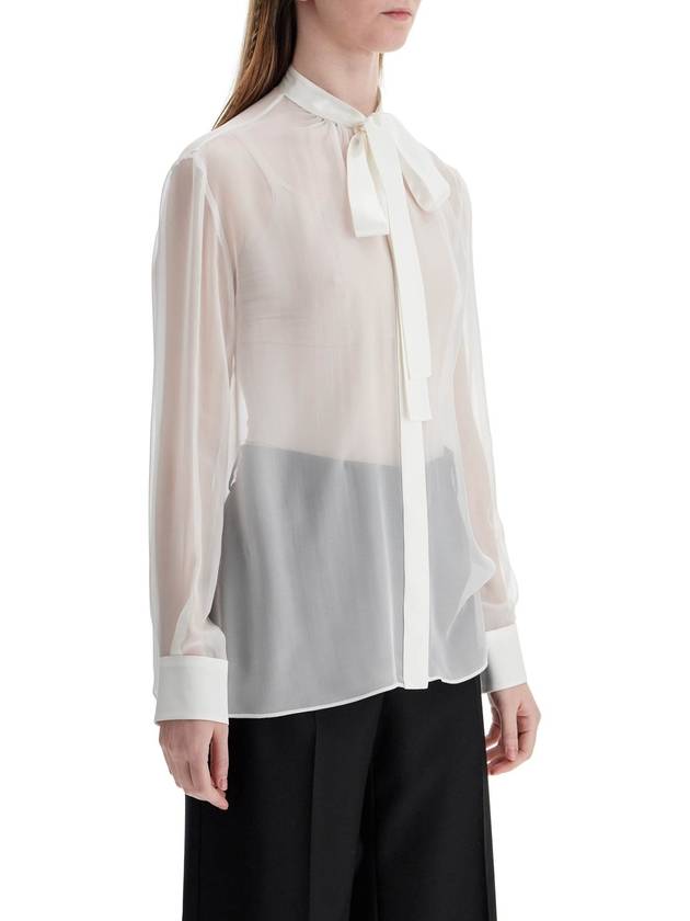 optical white silk shirt with mandarin collar - DOLCE&GABBANA - BALAAN 2