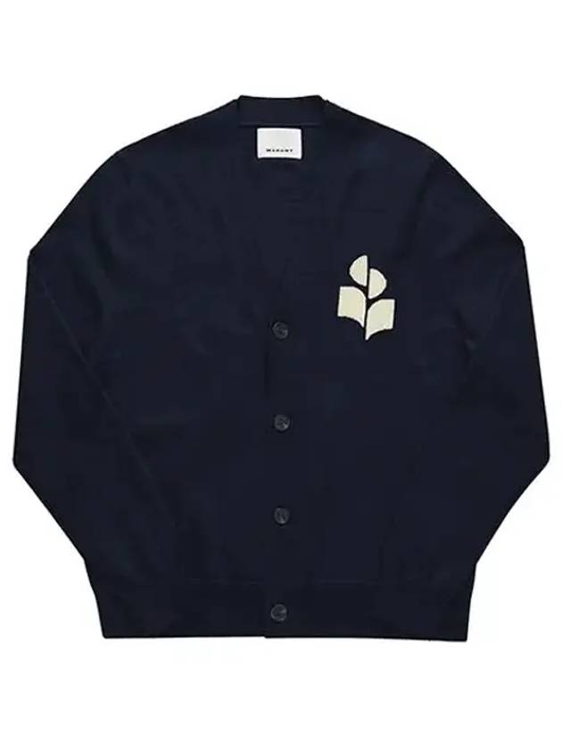 Men's Logo Intarsia Cardigan Navy - ISABEL MARANT - BALAAN 2