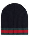 Web Wool Beanie Black - GUCCI - BALAAN 2