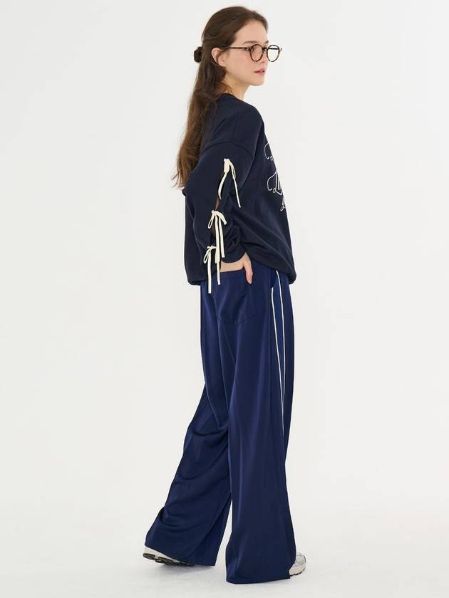 MET slit wide slacks navy - METAPHER - BALAAN 3