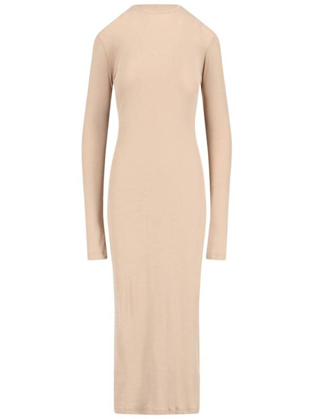 Midi Dress J40FV0103 JTN356962 BROWN - JIL SANDER - BALAAN 4