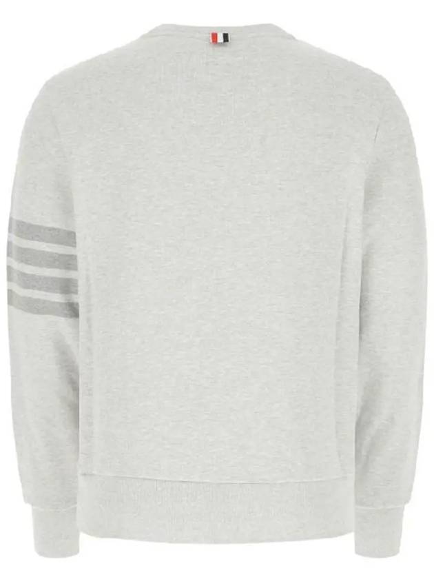 Classic Loopback Terry Tonal 4-Bar Relaxed Fit Crewneck Sweatshirt Pale Grey - THOM BROWNE - BALAAN 4