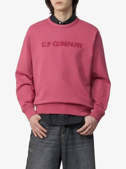 Diagonal Fleece Logo Sweatshirt Red - CP COMPANY - BALAAN 2