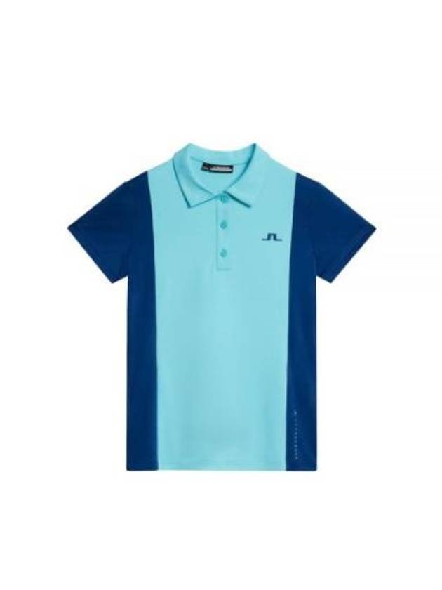 Tilly Polo Short Sleeve T-Shirt Blue Curacao - J.LINDEBERG - BALAAN 2