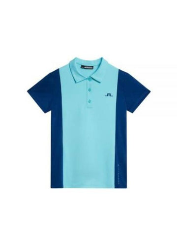 Tilly Polo Short Sleeve T-Shirt Blue Curacao - J.LINDEBERG - BALAAN 1