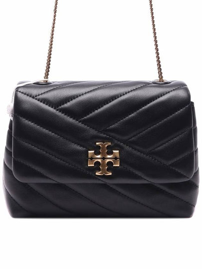 Gold Hardware Kira Chevron Chain Shoulder Bag Black - TORY BURCH - BALAAN 2