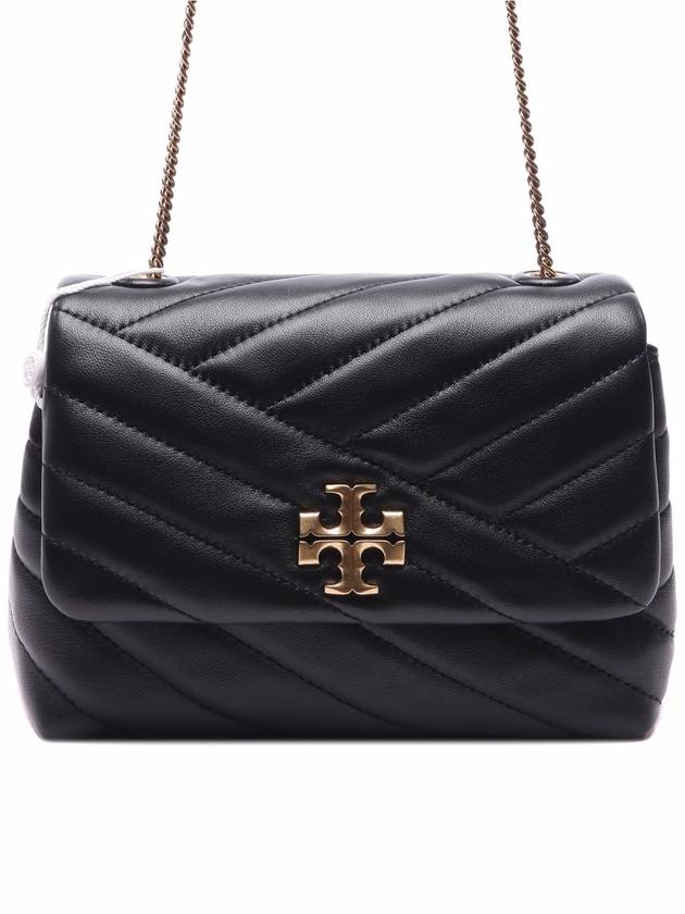 Gold Hardware Kira Chevron Chain Shoulder Bag Black - TORY BURCH - BALAAN 3