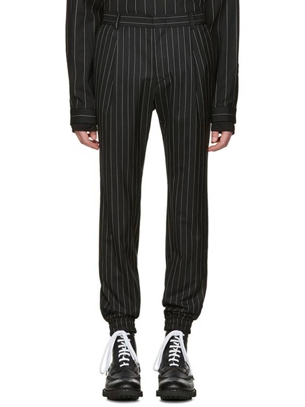 Pinstripe Jogger Straight Pants Black - JUUN.J - BALAAN 1