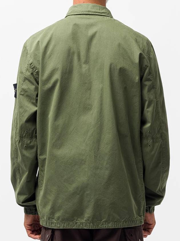 Waffen Patch Two Pocket Cotton Over Zip Up Jacket Sage Green - STONE ISLAND - BALAAN 5