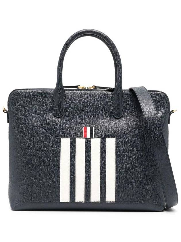 Pebble Grain 4-bar Briefcase Navy - THOM BROWNE - 1