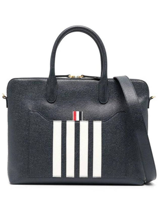 Pebble Grain 4-bar Briefcase Navy - THOM BROWNE - 1