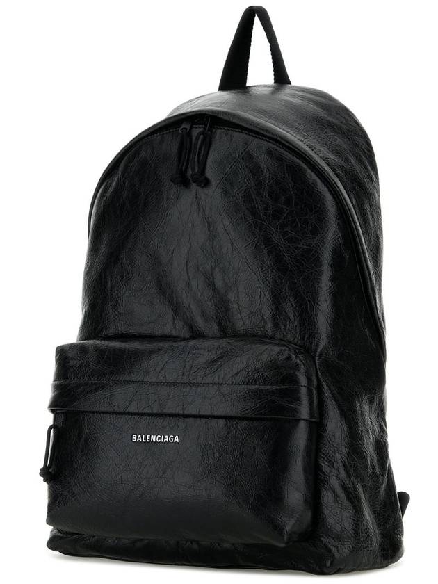 Explorer Logo Print Leather Backpack Black - BALENCIAGA - BALAAN 3