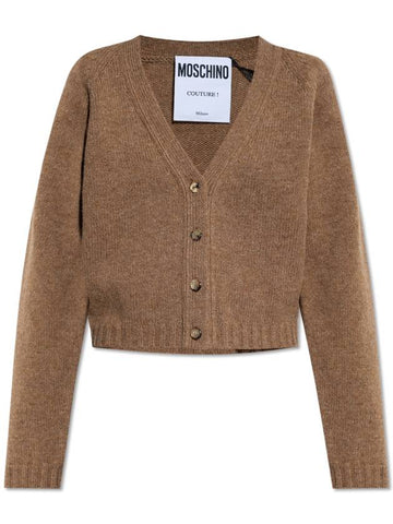 Moschino Wool Cardigan, Women's, Brown - MOSCHINO - BALAAN 1