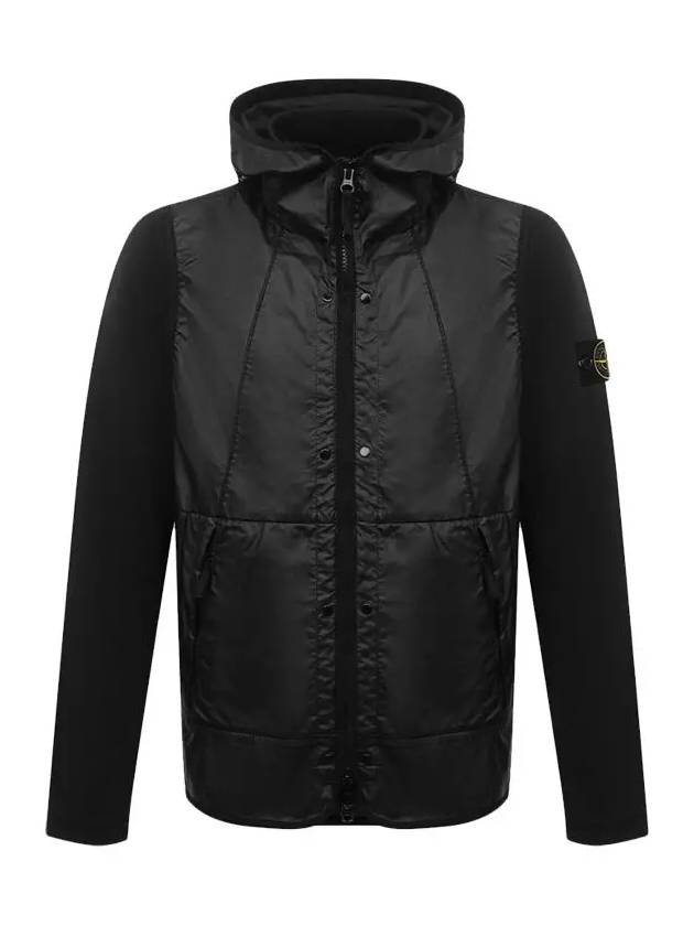 Wappen Cotton Hooded Zip Up Black - STONE ISLAND - BALAAN 2