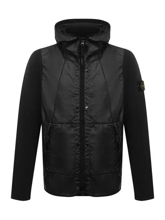 Wappen Cotton Hooded Zip Up Black - STONE ISLAND - BALAAN 2