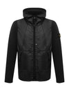 Wappen Cotton Hooded Zip Up Black - STONE ISLAND - BALAAN 3