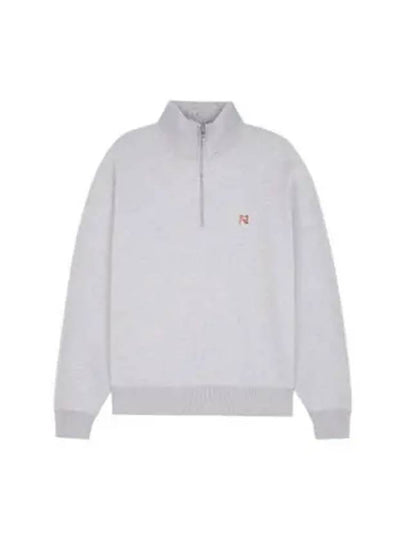 Fox Head Patch Half Zipper Sweatshirt Light Grey Melange - MAISON KITSUNE - BALAAN 2