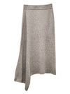 Women's Verna Wool Unbalanced Skirt Grey - MAX MARA - BALAAN 3