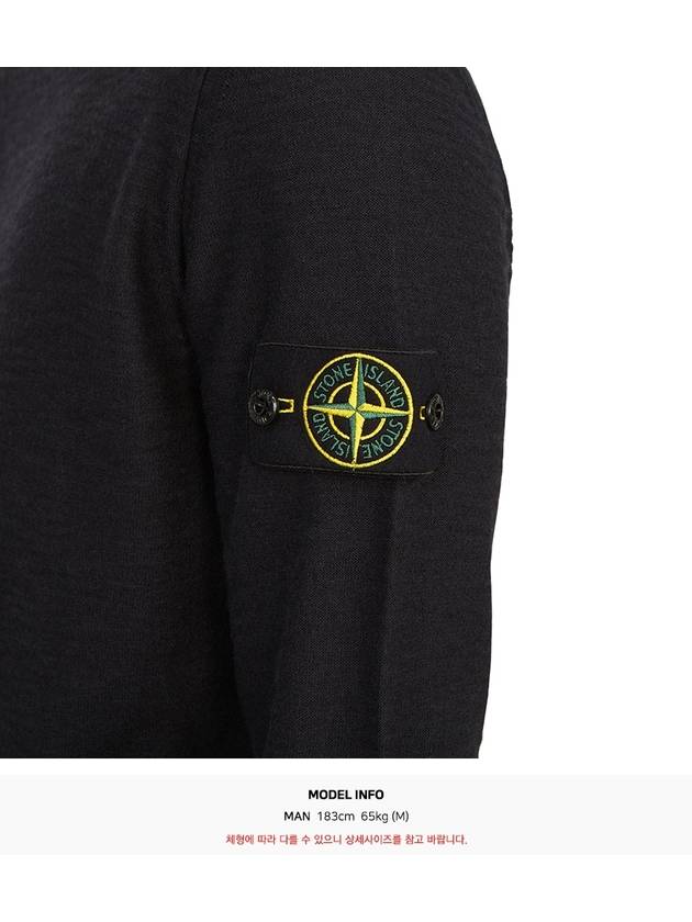 Wappen Patch Crew Neck Knit Top Black - STONE ISLAND - BALAAN 9