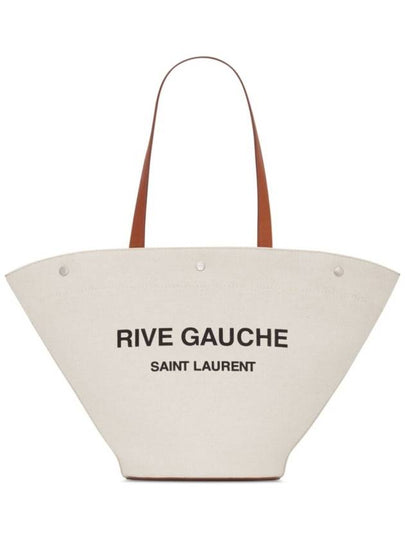 Rive Gauche Canvas Tote Bag Beige - SAINT LAURENT - BALAAN 2