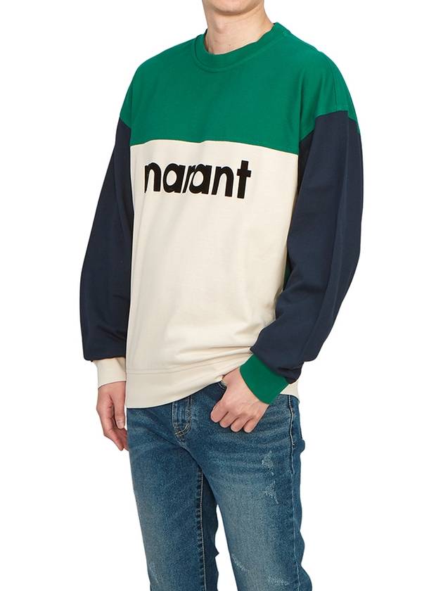 Afton Logo Cotton Sweatshirt Green - ISABEL MARANT - BALAAN 5