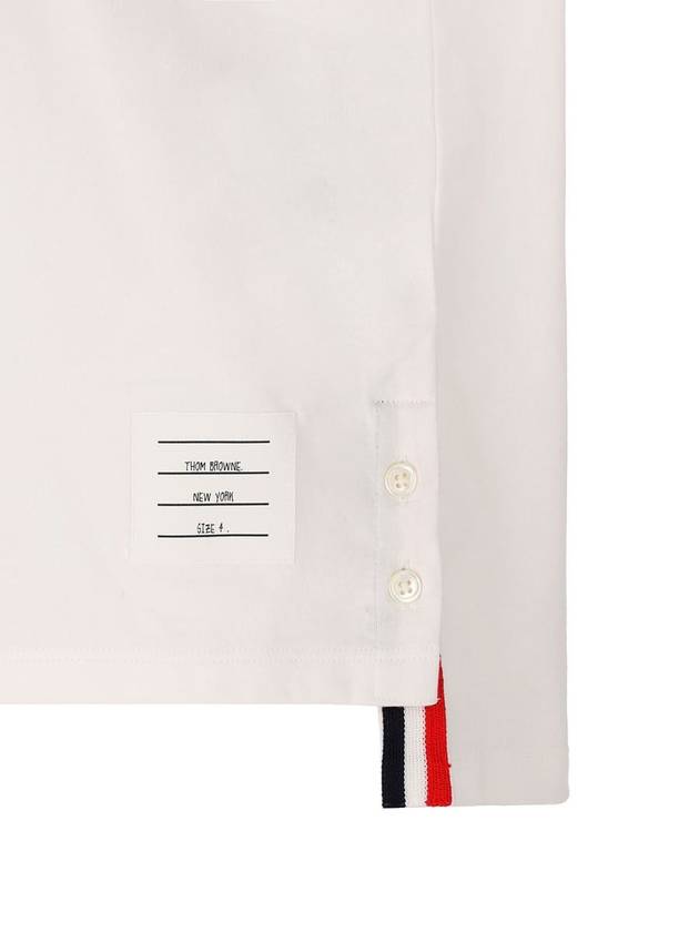 Men's Medium Weight Jersey Tipped Pocket Crewneck Short Sleeve T-Shirt White - THOM BROWNE - BALAAN 4