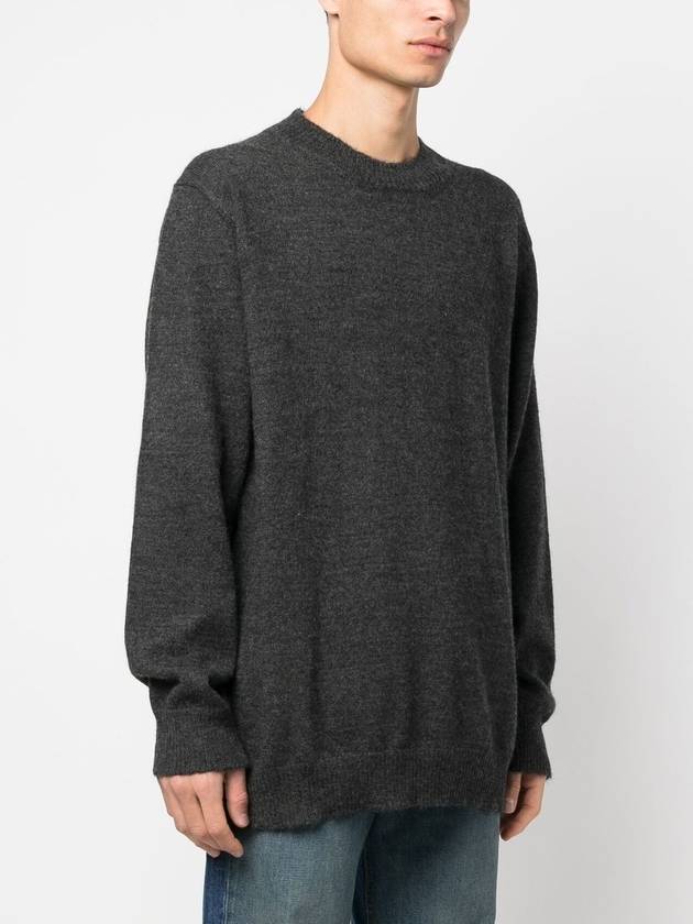 Signature Stitch Crew Neck Wool Alpaca Knit Top Grey - MAISON MARGIELA - BALAAN 8