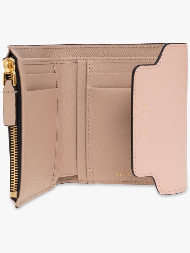 Saffiano Tri-Fold Half Wallet Pink - MARNI - BALAAN 3