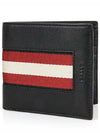 Brasai Stripe Leather Bifold Wallet Black 598428 22369 F100 - BALLY - BALAAN 2