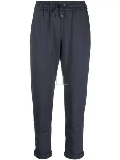 Drawstring Cropped Pants Navy - BRUNELLO CUCINELLI - BALAAN 2