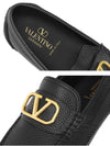 V Logo Leather Loafers Black - VALENTINO - BALAAN 4