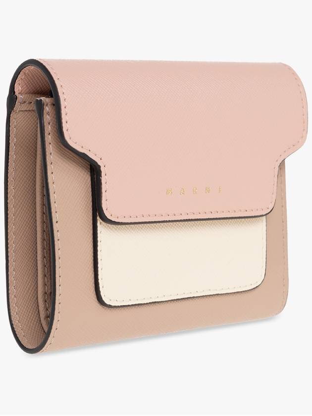 Saffiano Tri-Fold Half Wallet Pink - MARNI - BALAAN 5