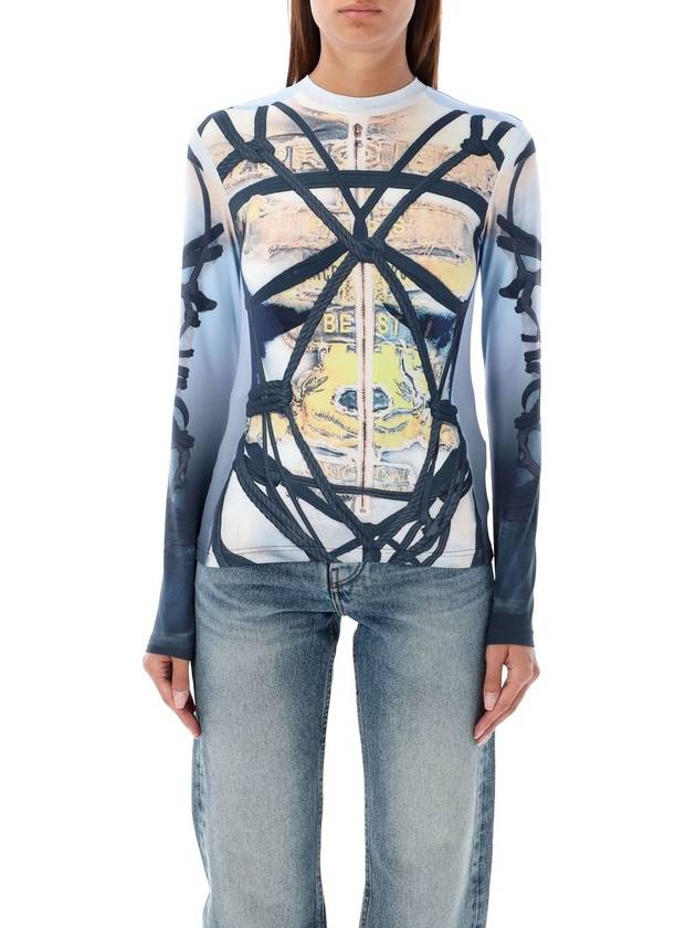 Bondage Print Fitted Long Sleeve T Shirt Blue - Y/PROJECT - BALAAN 2