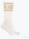 ADC Stripe Heart Logo Socks Beige - AMI - BALAAN 2