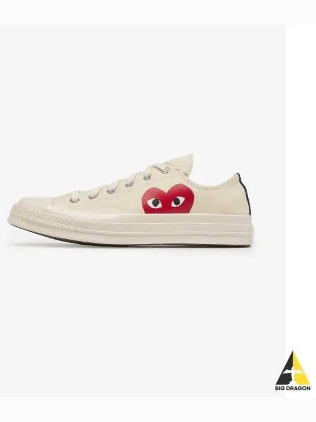 COMME DES GARCONS PLAY Refurbished CONVERSE Chuck 70 Low Sneakers Ivory P1K1112 AZK1110012 - COMME DES GARCONS PLAY - BALAAN 1