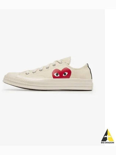 COMME DES GARCONS PLAY Refurbished CONVERSE Chuck 70 Low Sneakers Ivory P1K1112 AZK1110012 - COMME DES GARCONS PLAY - BALAAN 1