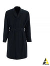 Cotton Blend Over Single Coat Navy - PRADA - BALAAN 2