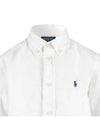 23SS Kids Women's Pony Embroidery Linen Shirt White 865270 005 - POLO RALPH LAUREN - BALAAN 4